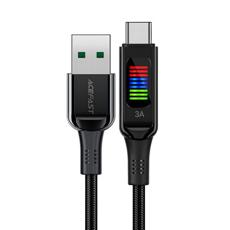 Кабель з дисплеєм Acefast C7-04, USB to Type-C, 60W, 3A, 1.2m, black Кабель з дисплеєм Acefast C7-04, USB to Type-C, 60W, 3A, 1.2m, black