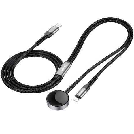 Бездротовий зарядний пристрій HOCO CW54 2-в-1 для iP та iWatch, Black Бездротовий зарядний пристрій HOCO CW54 2-в-1 для iP та iWatch, Black