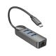 Адаптер Borofone DH6 Erudite 4-in-1 Gigabit Ethernet Adapter (Type-C to USB3.0*3+RJ45) 0.2M Black Адаптер Borofone DH6 Erudite 4-in-1 Gigabit Ethernet Adapter (Type-C to USB3.0*3+RJ45) 0.2M Black