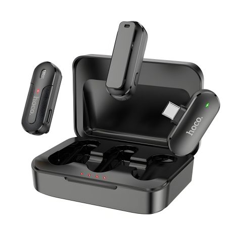 Hoco DI56 Черный Петличный Type-C беспроводной Микрофон Twin