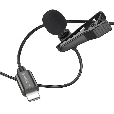 Петличный Микрофон Borofone BFK11 Lightning Черный