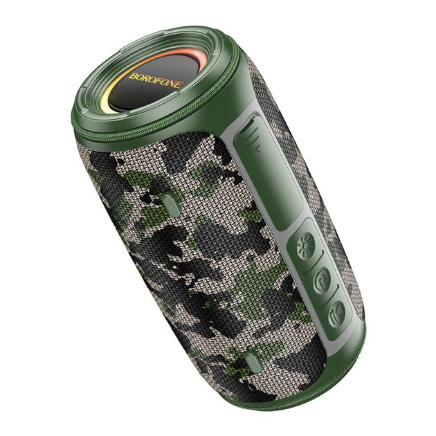 Портативная Bluetooth колонка Borofone BR38 TWS с LED подсветкой camouflage green Портативная Bluetooth колонка Borofone BR38 TWS с LED подсветкой camouflage green