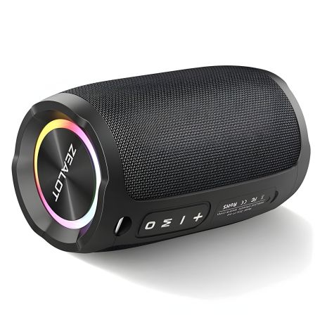 ZEALOT портативная Bluetooth колонка S49 с LED подсветкой black