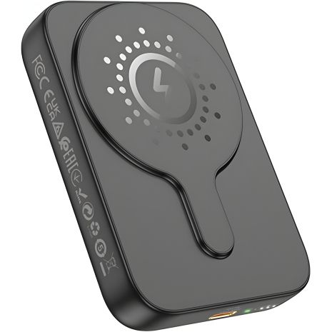 Power bank Hoco J117A 10000mAh магнітний з функцією бездротової зарядки чорний