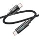 Кабель HOCO U125 Benefit 100W charging data cable with display Type-C to Type-C 1.2m Black Кабель HOCO U125 Benefit 100W charging data cable with display Type-C to Type-C 1.2m Black