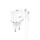 Адаптер Сетевой HOCO Victorious single port charger N24 |1Type-C, 20W/3A, PD/QC| white Адаптер Сетевой HOCO Victorious single port charger N24 |1Type-C, 20W/3A, PD/QC| white