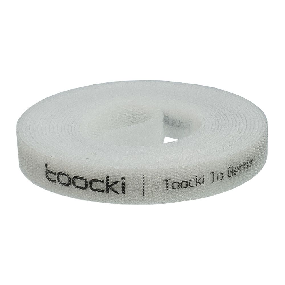 Кабельний органайзер Toocki для стяжки дротів з липучкою, 10 мм x 3 м, білий Кабельний органайзер Toocki для стяжки дротів з липучкою, 10 мм x 3 м, білий