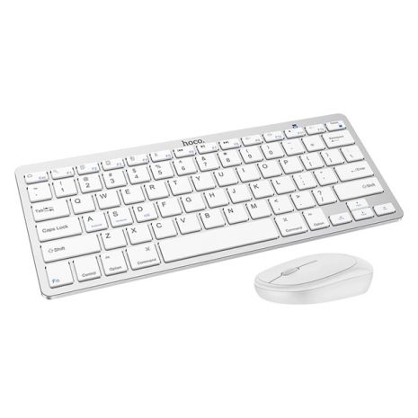 Комплект бездротова клавіатура та миша Hoco DI05 (ENG/ РУС), BT4.0, 2.4G, 1200DPI, white