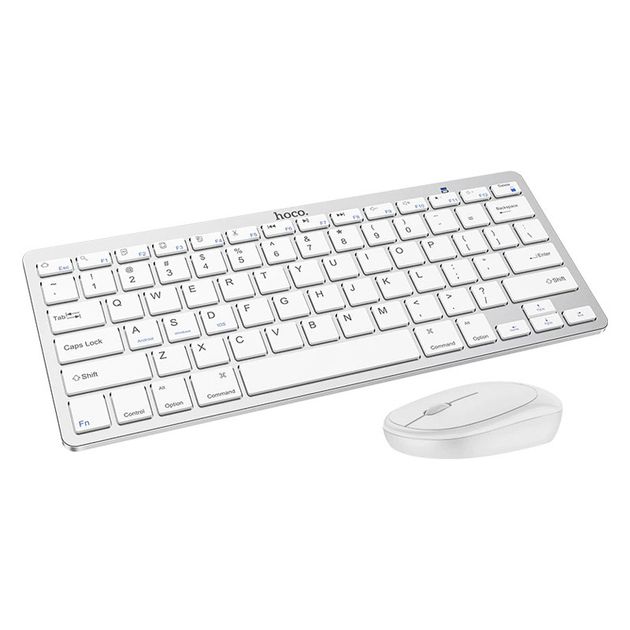 Комплект бездротова клавіатура та миша Hoco DI05 (ENG/ РУС), BT4.0, 2.4G, 1200DPI, white Комплект бездротова клавіатура та миша Hoco DI05 (ENG/ РУС), BT4.0, 2.4G, 1200DPI, white