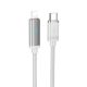Кабель c дисплеем Hoco U127 PD 27W Type-C to Lightning серебристый серый 1.2m Кабель c дисплеем Hoco U127 PD 27W Type-C to Lightning серебристый серый 1.2m