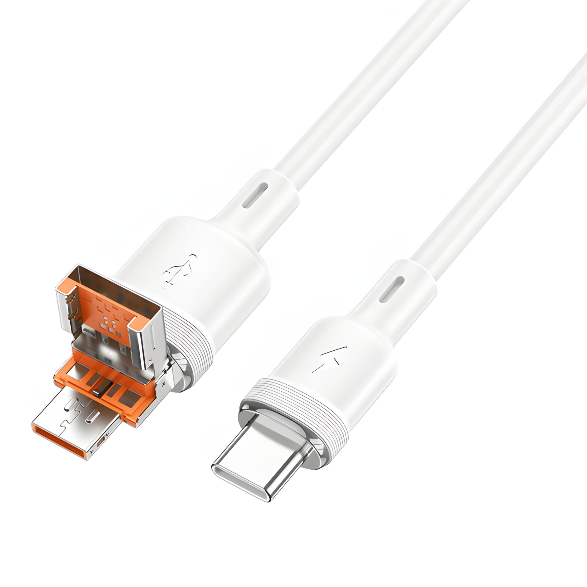 Кабель 2в1 Hoco U131 USB/Type-C to Type-C белый 1.2m Кабель 2в1 Hoco U131 USB/Type-C to Type-C белый 1.2m