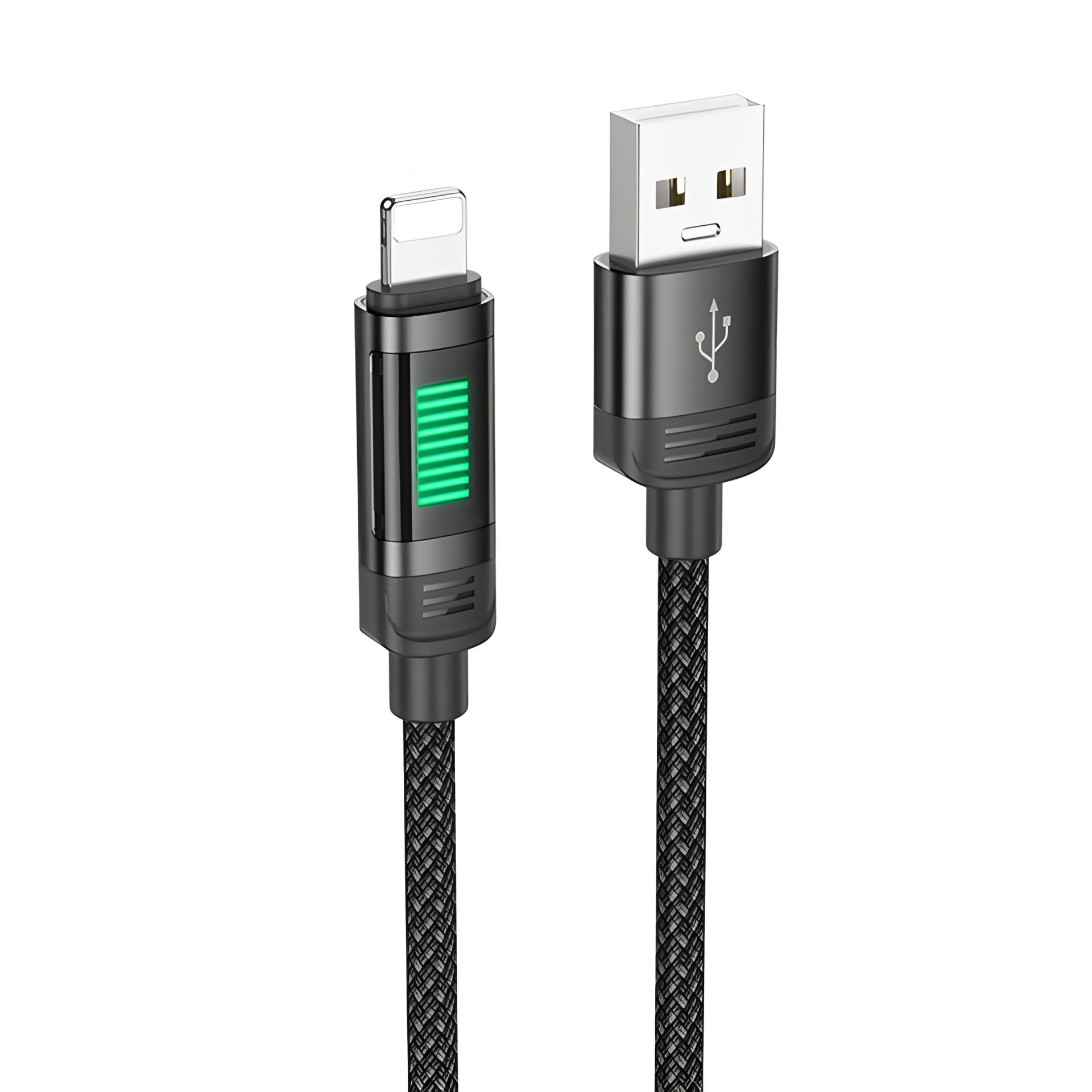 Кабель с индикатором Hoco U126 USB to Lightning черный 1.2m Кабель с индикатором Hoco U126 USB to Lightning черный 1.2m