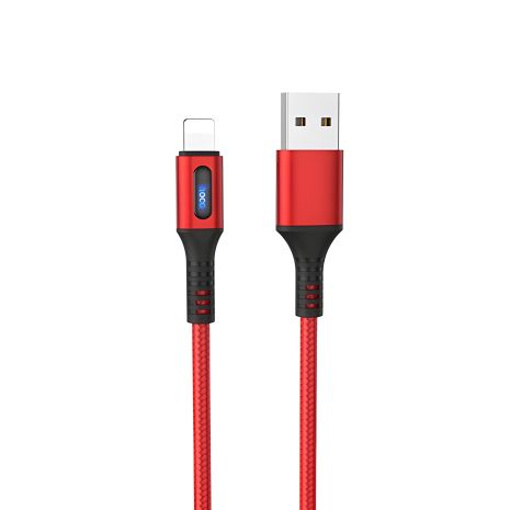 Кабель с индикатором Hoco U79 USB to Lightning красный 1.2m
