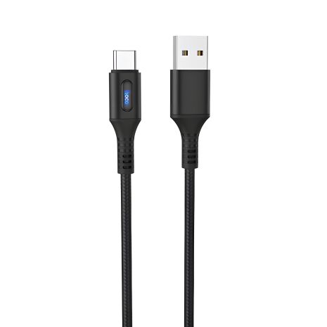 Кабель з індикатором Hoco U79 USB to Type-C, 3А, 1.2m, black Кабель з індикатором Hoco U79 USB to Type-C, 3А, 1.2m, black