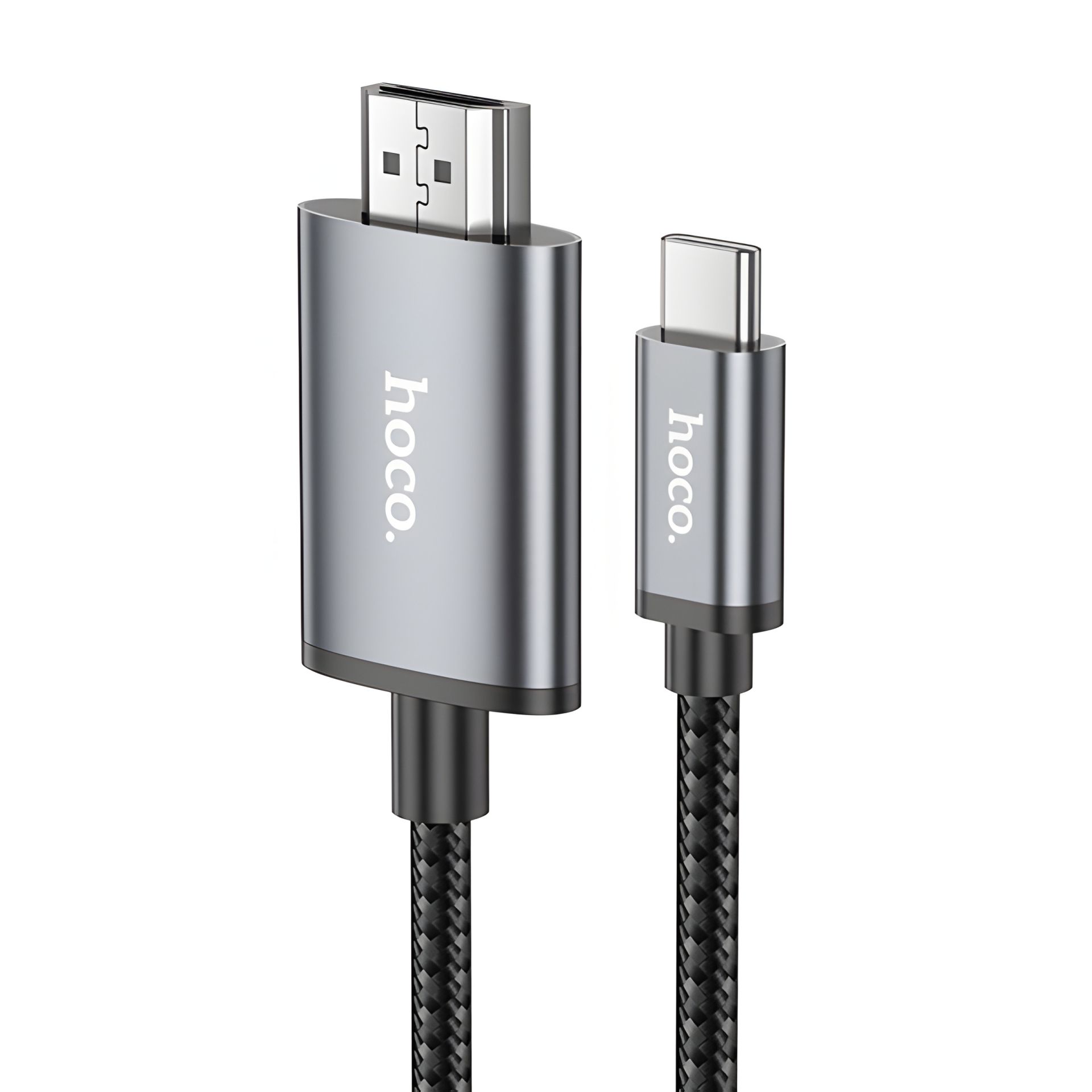 Кабель Hoco UA27 Type-C to HDMI, 2 метри, металевий сірий Кабель Hoco UA27 Type-C to HDMI, 2 метри, металевий сірий