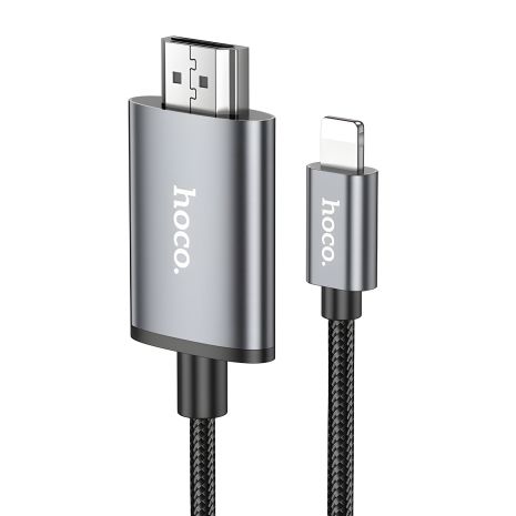 Кабель Hoco UA27 Lightning to HDMI, 1080P, 60Hz, 2m, metal gray Кабель Hoco UA27 Lightning to HDMI, 1080P, 60Hz, 2m, metal gray
