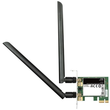 Wi-Fi адаптер D-Link DWA-582, PCI, 2.4/5GHz, 1200Mb/s, MU-MIMO Wi-Fi адаптер D-Link DWA-582, PCI, 2.4/5GHz, 1200Mb/s, MU-MIMO