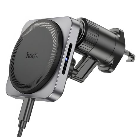 Автодержатель Hoco HW15 Speed беспроводной магнитный 15W черно-серый Автодержатель Hoco HW15 Speed беспроводной магнитный 15W черно-серый