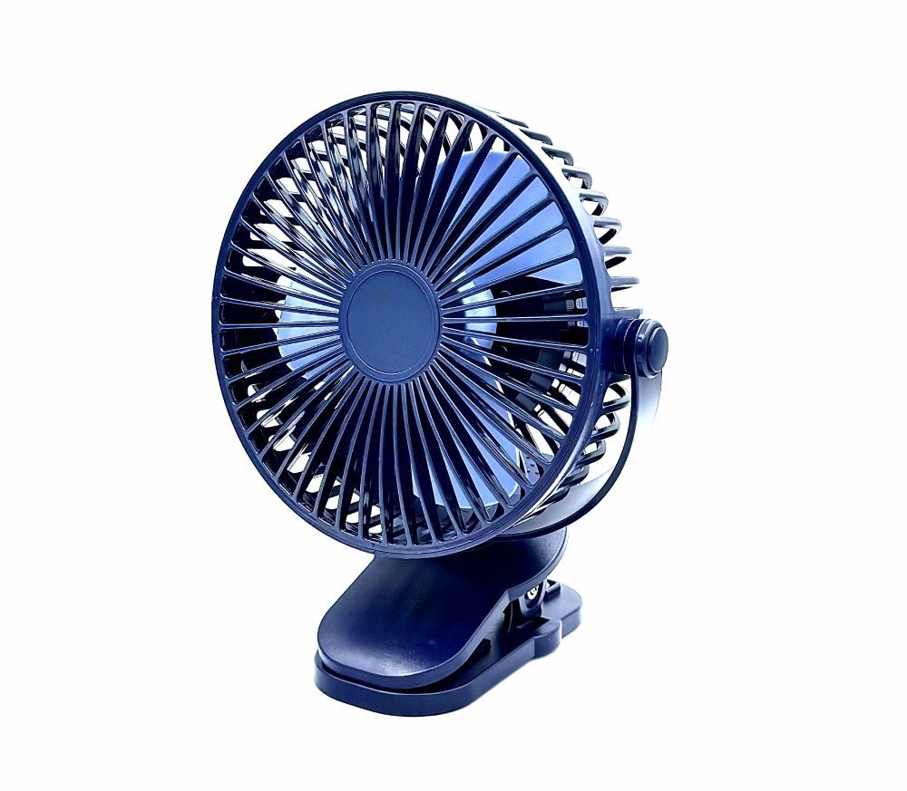 Портативний настільний вентилятор JTW205 (змінні акумулятори 18650x2шт 3.7V) 5W, 6400mAh, microUSB, прищіпка, Navy Blue Портативний настільний вентилятор JTW205 (змінні акумулятори 18650x2шт 3.7V) 5W, 6400mAh, microUSB, прищіпка, Navy Blue