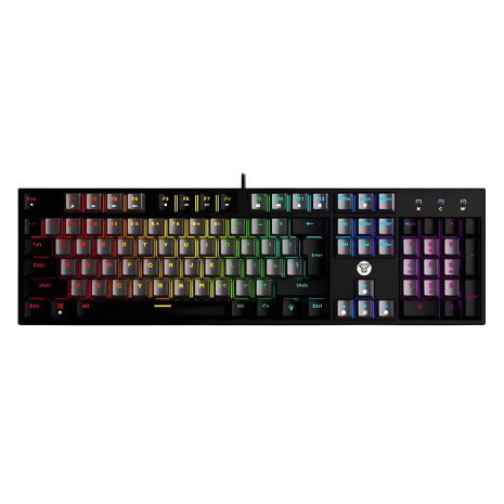 Ігрова клавіатура Fantech ATOM MK886V2 Blue Switch, Сірий/Чорний