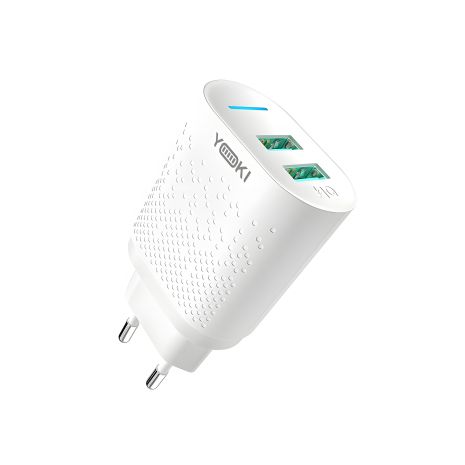 Зарядное Устройство Yoki Led Series YK-2.4Dual 12W Белое Сетевое Зарядное Устройство Yoki Led Series YK-2.4Dual 12W Белое Сетевое