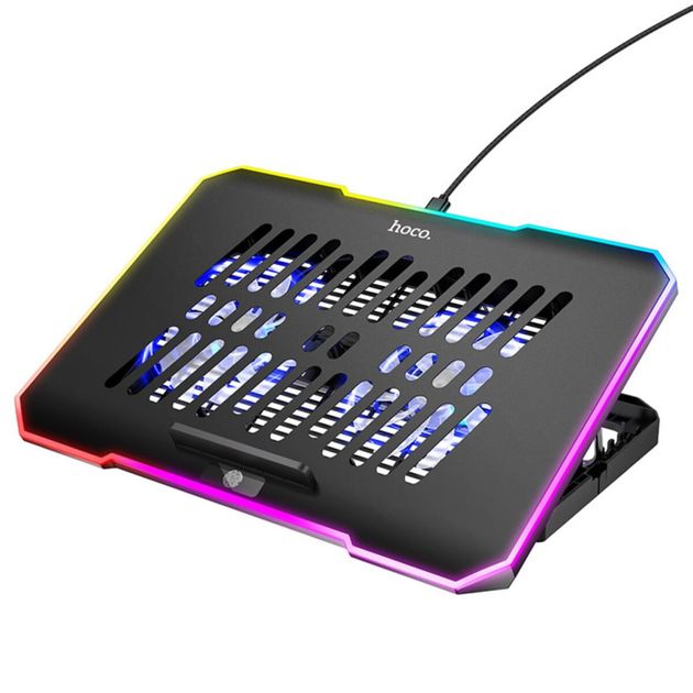 Підставка для ноутбука HOCO DH19 Cool RGB notebook cooling stand 17" Black Підставка для ноутбука HOCO DH19 Cool RGB notebook cooling stand 17" Black