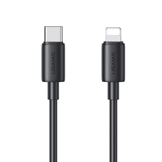 Кабель Usams SJ712 Type-C To Lightning 30W Fast Charging Data Cable black Кабель Usams SJ712 Type-C To Lightning 30W Fast Charging Data Cable black