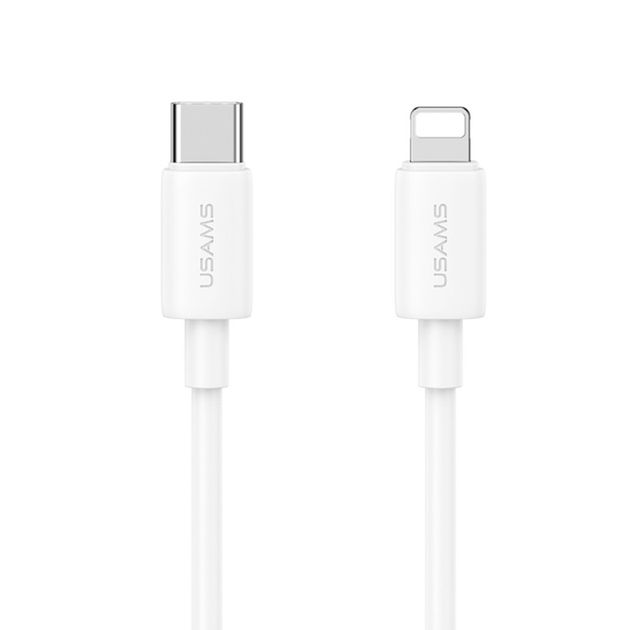 Кабель Usams SJ712 Type-C To Lightning 30W Fast Charging Data Cable white Кабель Usams SJ712 Type-C To Lightning 30W Fast Charging Data Cable white
