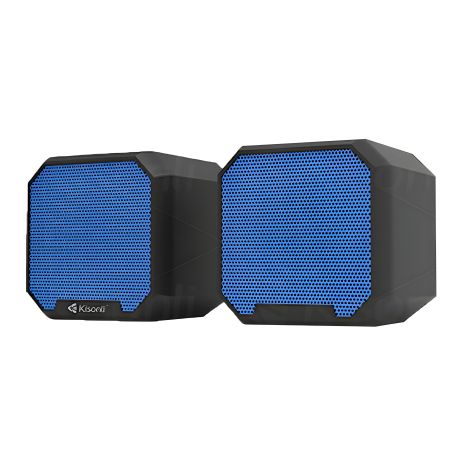 Комп'ютерні колонки Kisonli KS-02, 7W, USB, 3.5mm, синій колір Комп'ютерні колонки Kisonli KS-02, 7W, USB, 3.5mm, синій колір
