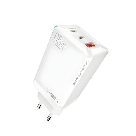 Зарядний пристрій мережевий Yoki Led Series YK-65 GaN Ultra PD 65W Білий