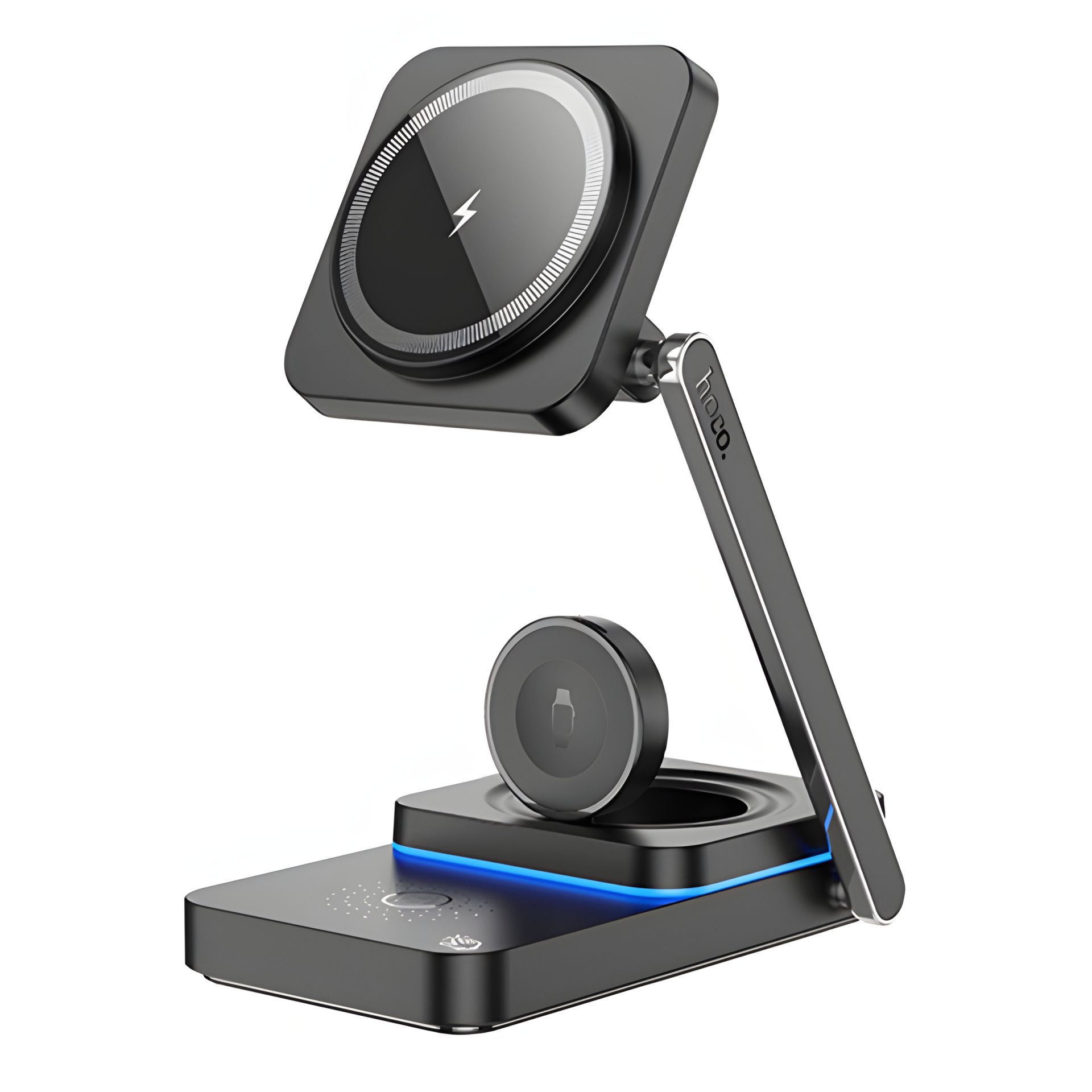 Беспроводная зарядка Hoco CQ10, 3в1, черный цвет Беспроводная зарядка Hoco CQ10, 3в1, черный цвет