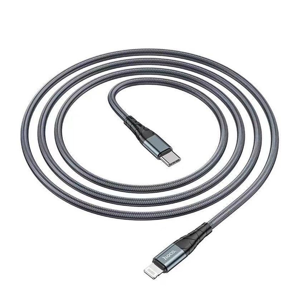 USB Кабель HOCO DU02 Max PD Type-C - Lightning (1М) (сірий) USB Кабель HOCO DU02 Max PD Type-C - Lightning (1М) (сірий)