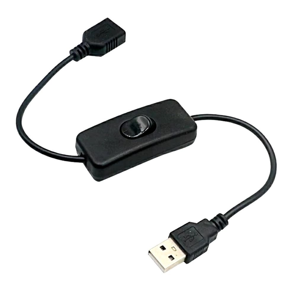 Подовжувач USB з вимикачем (male-female) 25cm /0.25m Black Подовжувач USB з вимикачем (male-female) 25cm /0.25m Black