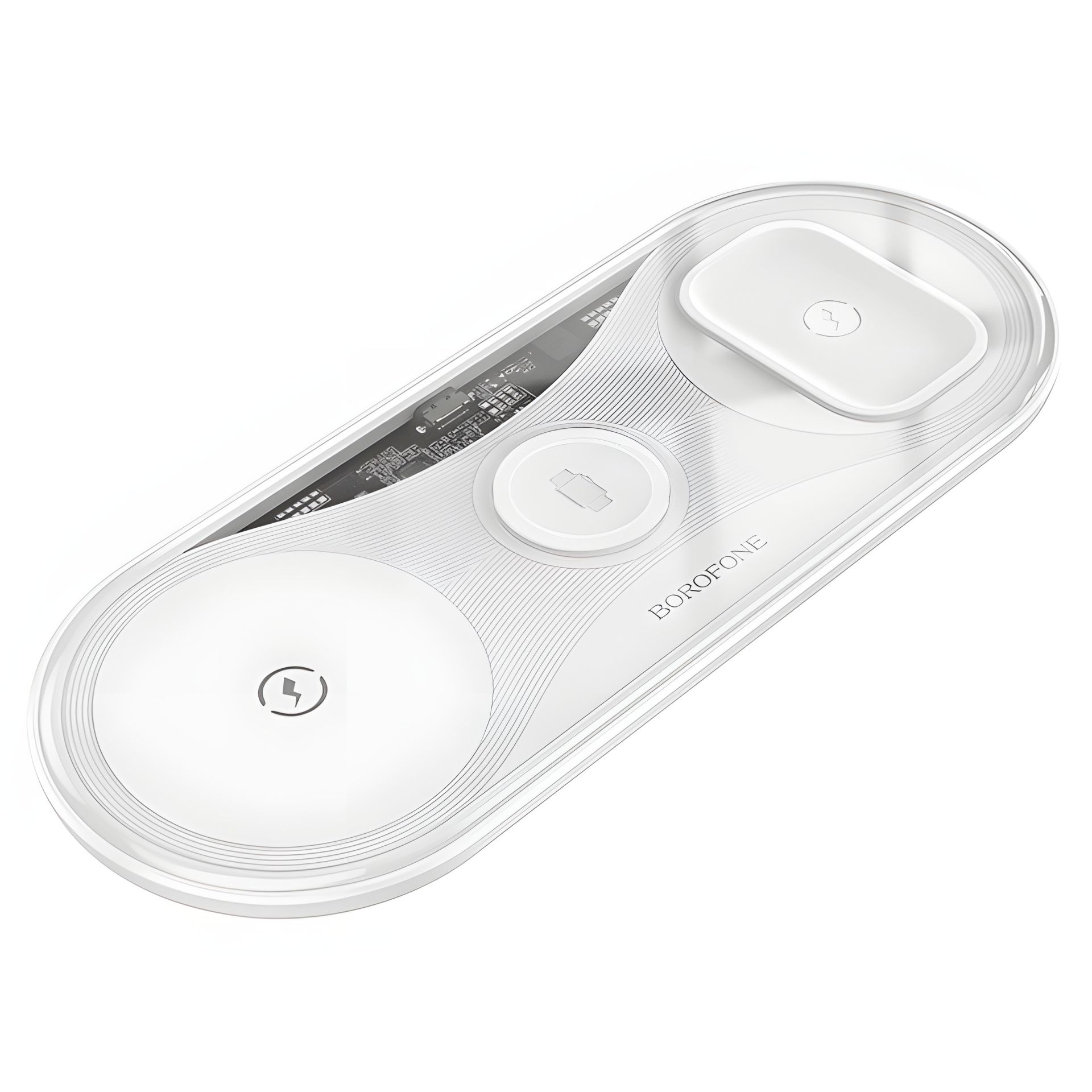 Зарядний пристрій Borofone BQ19, 3в1, 15W, бездротовий, білий Зарядний пристрій Borofone BQ19, 3в1, 15W, бездротовий, білий