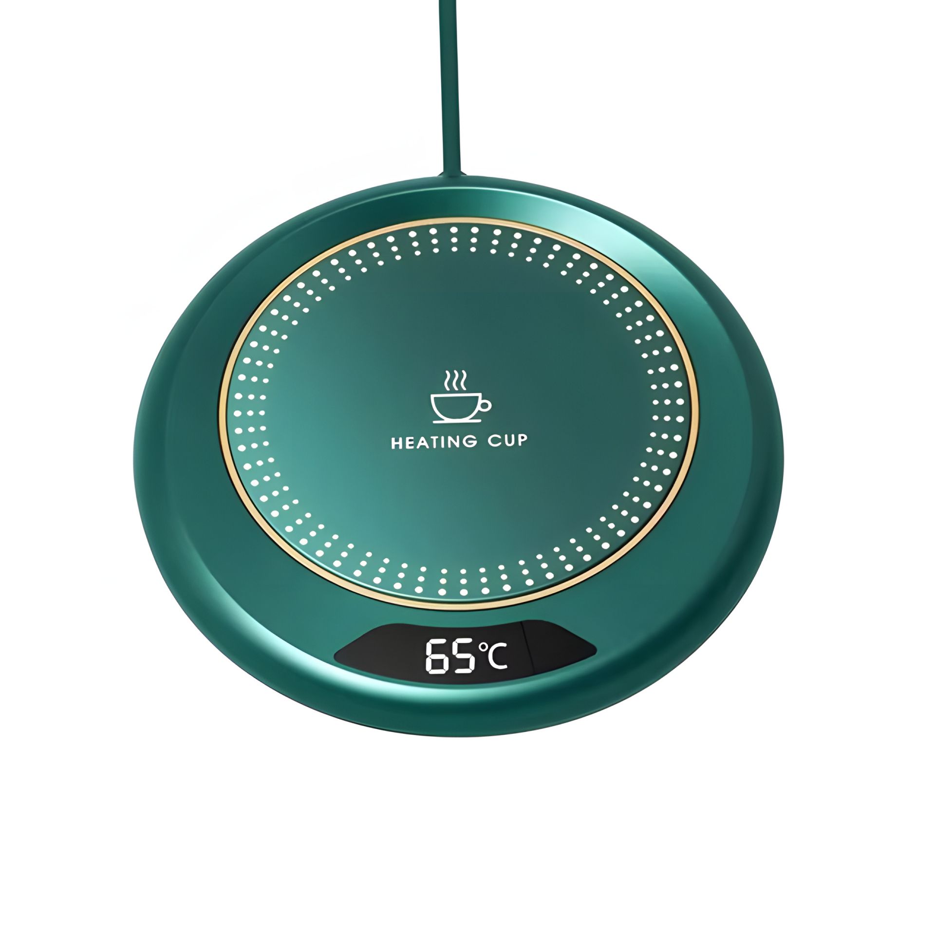 Круглая Подставка для чашки с подогревом, термостатическая, 11.5 см, 20W, USB 2+A, 3 режима, 55-75C, Green Круглая Подставка для чашки с подогревом, термостатическая, 11.5 см, 20W, USB 2+A, 3 режима, 55-75C, Green