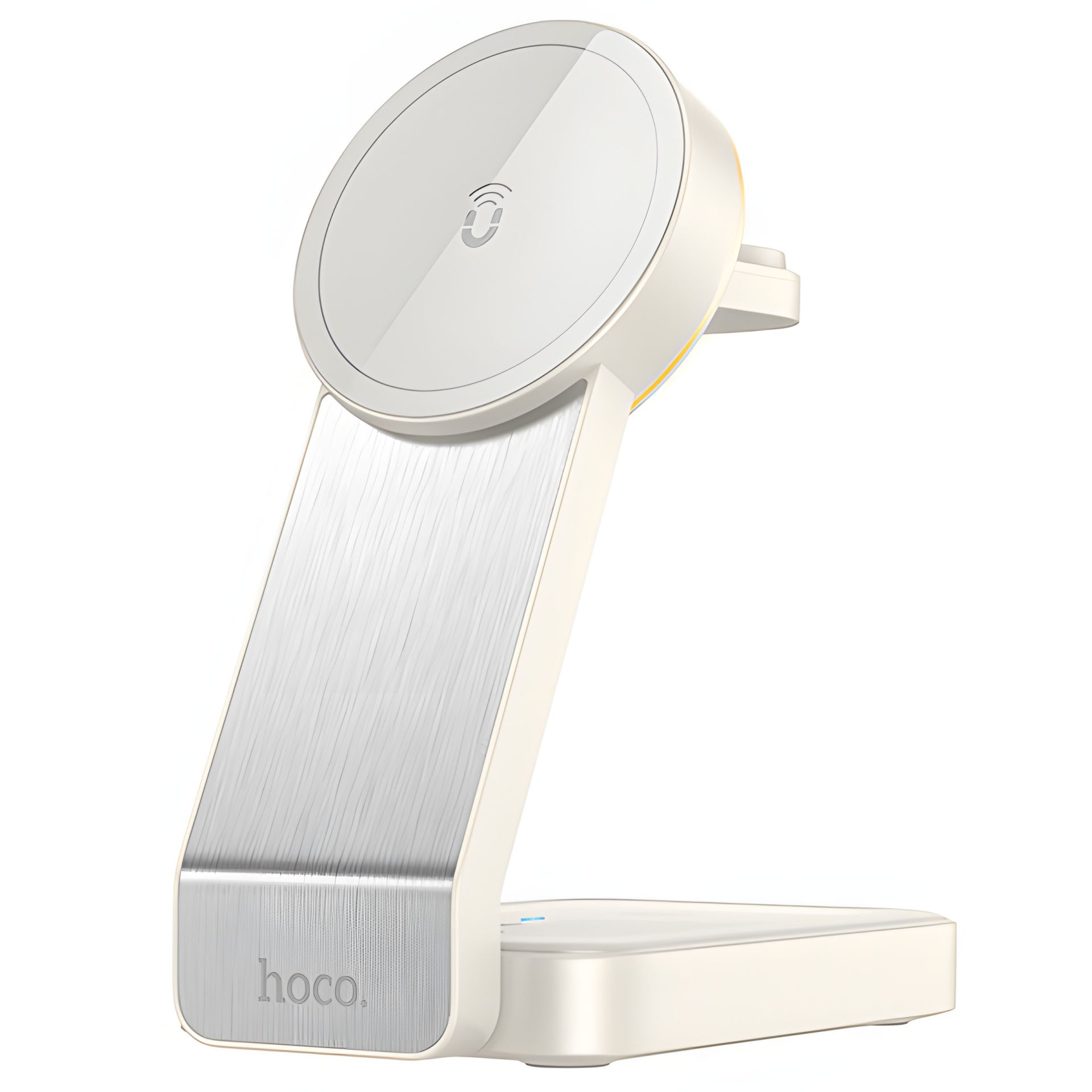 Зарядний пристрій Hoco CQ3 3в1 магнітний бездротовий, молочно-білий Зарядний пристрій Hoco CQ3 3в1 магнітний бездротовий, молочно-білий