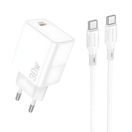 Белый Borofone BA77A Insightful PD/QC 30W Type-C to Lightning сетевое зарядное устройство Белый Borofone BA77A Insightful PD/QC 30W Type-C to Lightning сетевое зарядное устройство