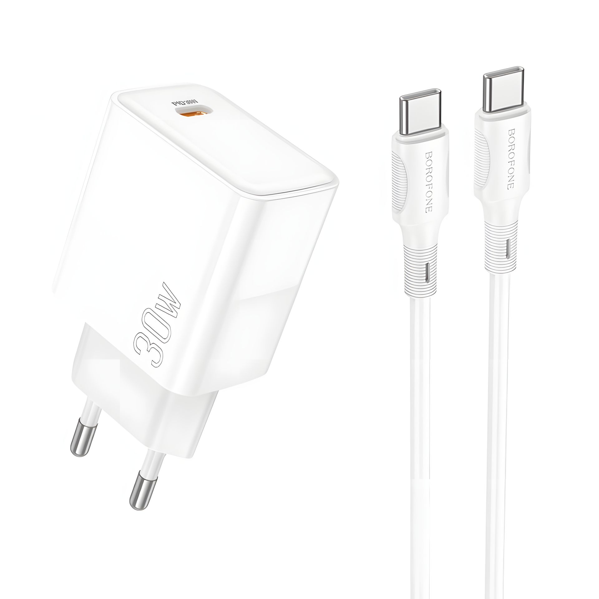 Белый Borofone BA77A Insightful PD/QC 30W Type-C to Lightning сетевое зарядное устройство Белый Borofone BA77A Insightful PD/QC 30W Type-C to Lightning сетевое зарядное устройство