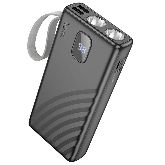 Повербанк с фонариком Hoco J129A Nature, 20000mAh, чёрный Повербанк с фонариком Hoco J129A Nature, 20000mAh, чёрный