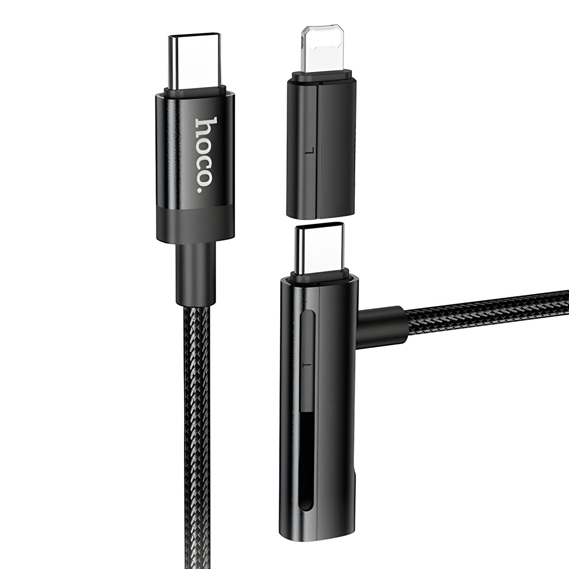 Hoco U135 2в1 Кабель Type-C to Lightning/Type-C 1.2m черный Hoco U135 2в1 Кабель Type-C to Lightning/Type-C 1.2m черный