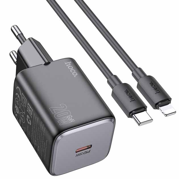 Сетевое зарядное устройство Hoco N40 Type-C PD 20W black Сетевое зарядное устройство Hoco N40 Type-C PD 20W black