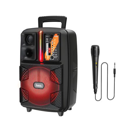 Караоке-акустика HOCO Dancer наружная беспроводная колонка BS37 |3 часа, BT5.0, TWS, AUX/FM/USB| чёрный Караоке-акустика HOCO Dancer наружная беспроводная колонка BS37 |3 часа, BT5.0, TWS, AUX/FM/USB| чёрный