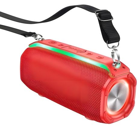 Бездротова колонка Hoco HC23 з TWS та світломузикою червона