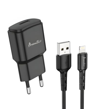 Зарядний пристрій Avantis A480 для 1USB Lightning Black Зарядний пристрій Avantis A480 для 1USB Lightning Black