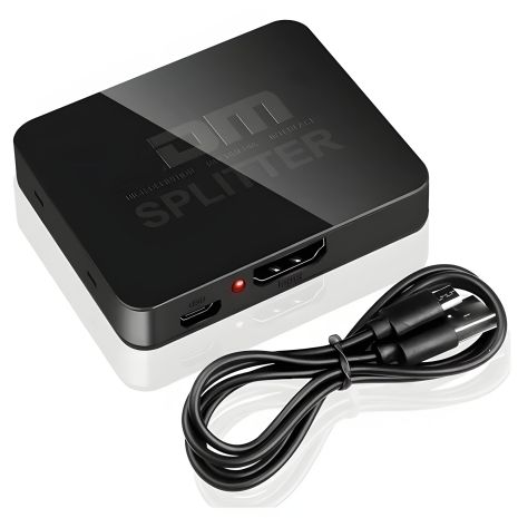HDMI Спліттер (1 на 2) 4К 60Hz Black | Для PC, XBox, PS4, PS5, відеоплеєрів | Дублювання екрану