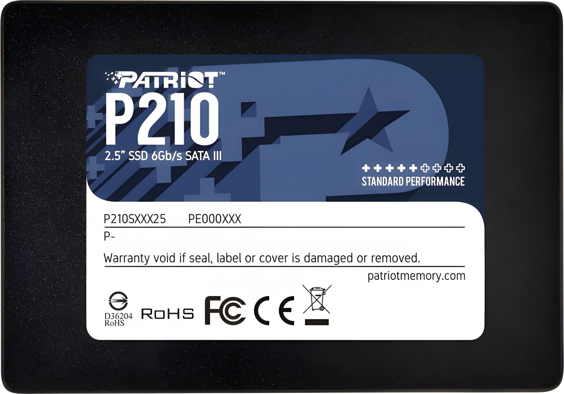 Patriot SSD P210 128GB 2.5" 7mm SATAIII 3D QLC Patriot SSD P210 128GB 2.5" 7mm SATAIII 3D QLC