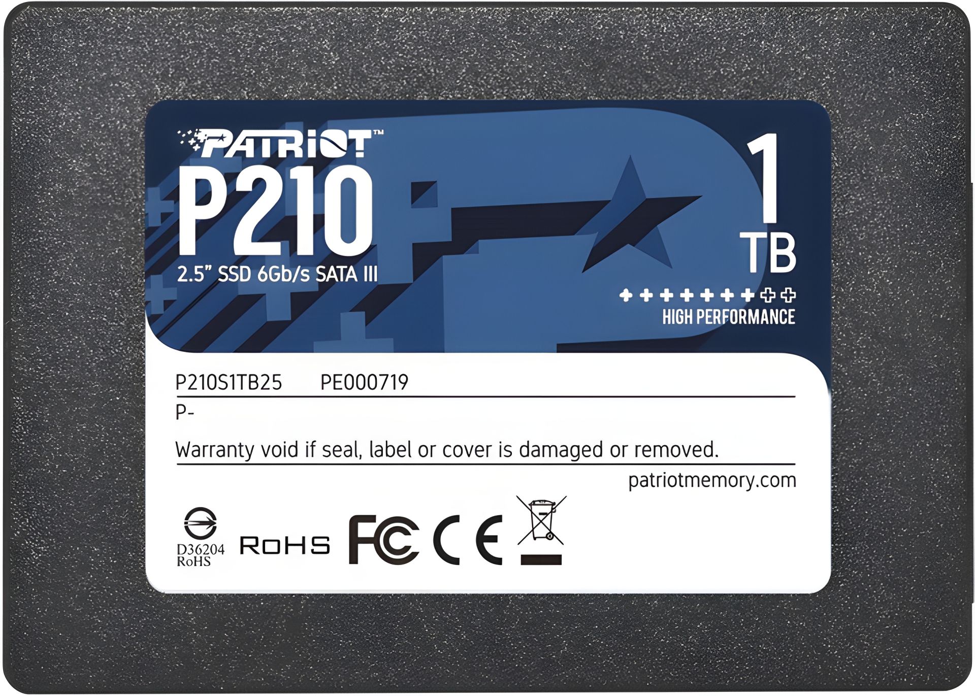 Patriot SSD P210 1TB 2.5" SATAIII 7mm 3D QLC Patriot SSD P210 1TB 2.5" SATAIII 7mm 3D QLC