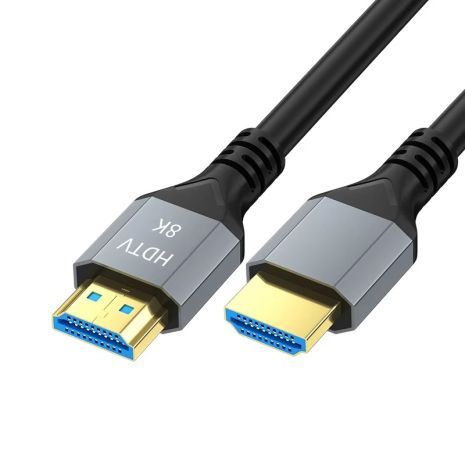 HDMI кабель 2.1 4K 144Hz HDR 48Gbps, eARC, серый 1м (100см) HDMI кабель 2.1 4K 144Hz HDR 48Gbps, eARC, серый 1м (100см)