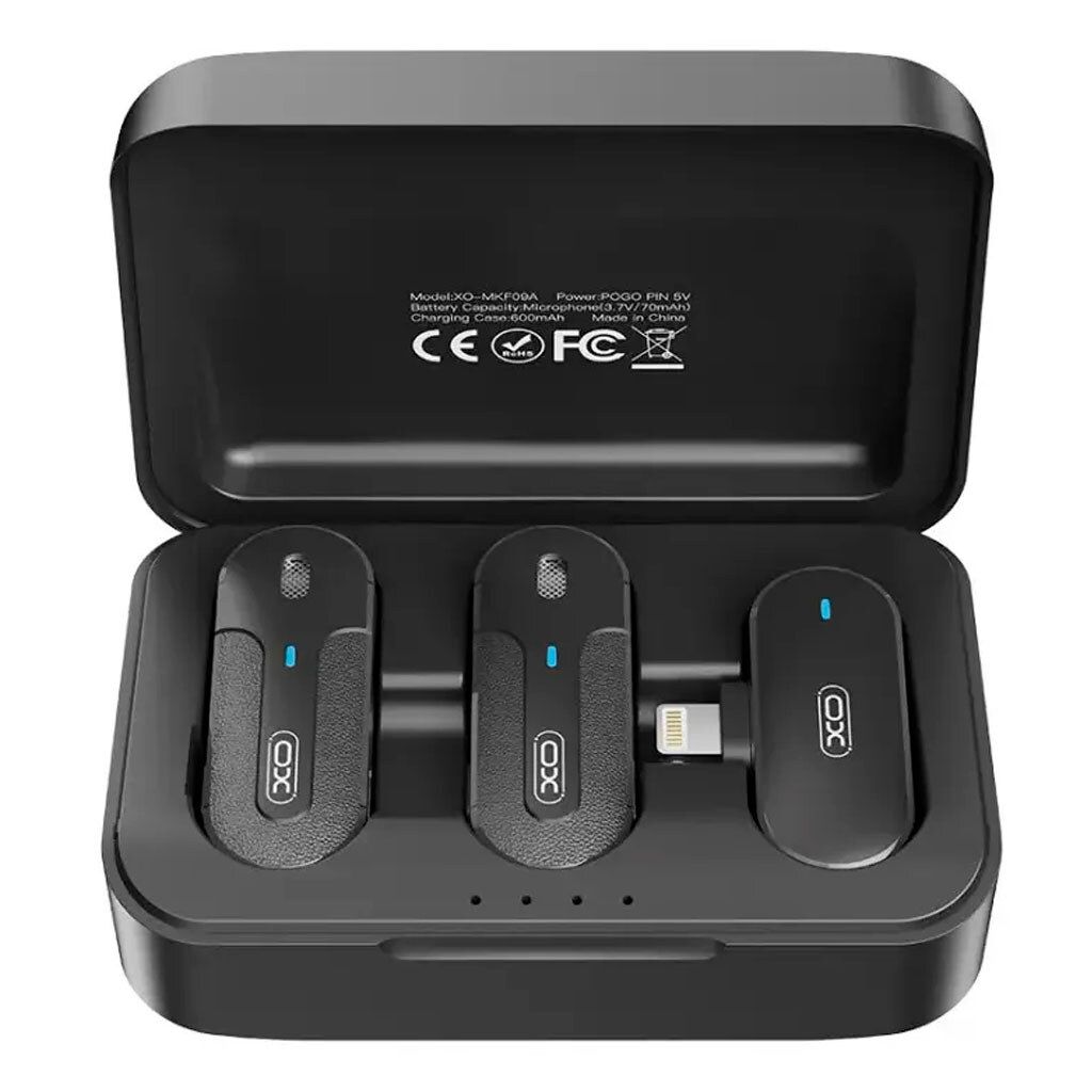 Мікрофон Петличний Бездротовий XO MKF09B Twin Lightning Чорний Мікрофон Петличний Бездротовий XO MKF09B Twin Lightning Чорний