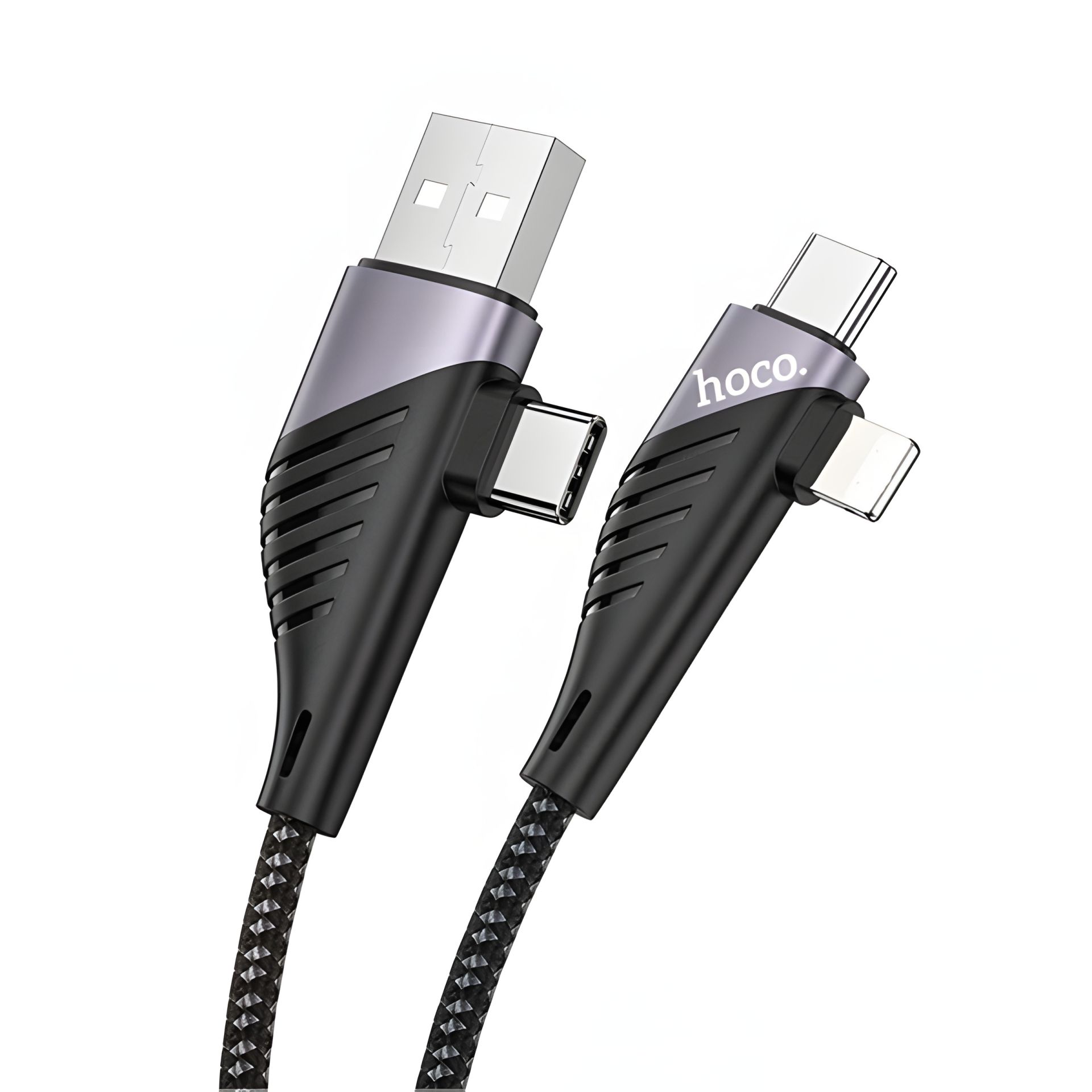 USB кабель HOCO U95 4in1 USB, Type-C to Type-C, Lightning, 60W, 1.2m, чорний USB кабель HOCO U95 4in1 USB, Type-C to Type-C, Lightning, 60W, 1.2m, чорний